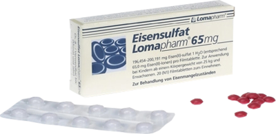 EISENSULFAT Lomapharm 65 mg überzogene Tab.