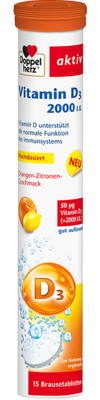 DOPPELHERZ Vitamin D3 2000 I.E. Brausetabletten